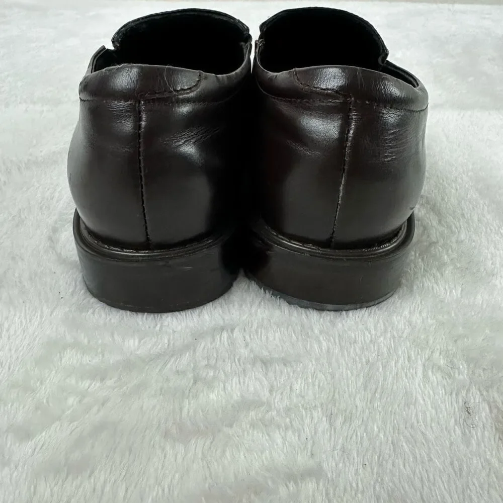 Obermain Germany Men's Size 42 Dark‎ Brown Leather Slip On Loafers Office Casual